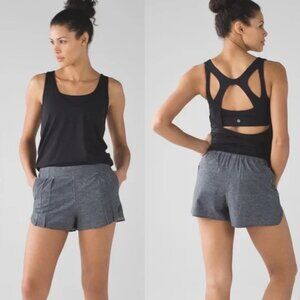 LULULEMON &go Endeavor Shorts 2" Swift Ultra Pleated Heathered Grey Women's 8